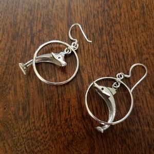 Silver .925 Hoop Earrings with Dolphins 🐬